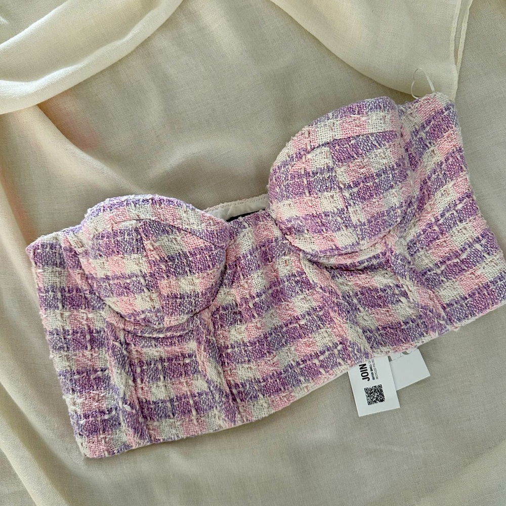 Zara tweed crop bustier